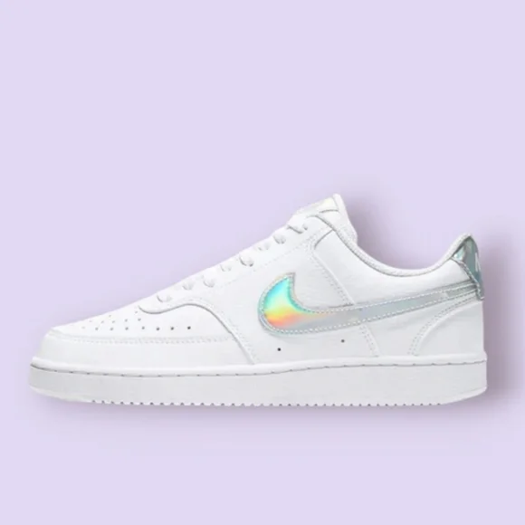 Nike - Court Vision Low White Multi Women's Sneakers - Picture 2 of 6